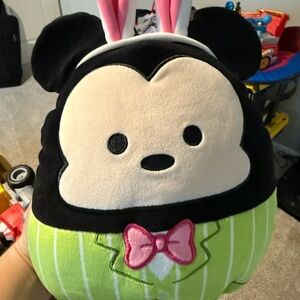 Disney squishmallow Plush - Black, White, Green, and Pink